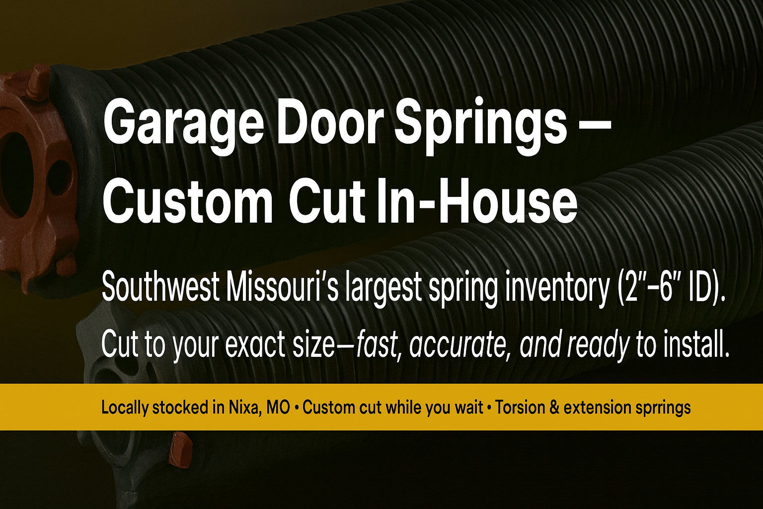 Garage Door Springs — Custom Cut In-House